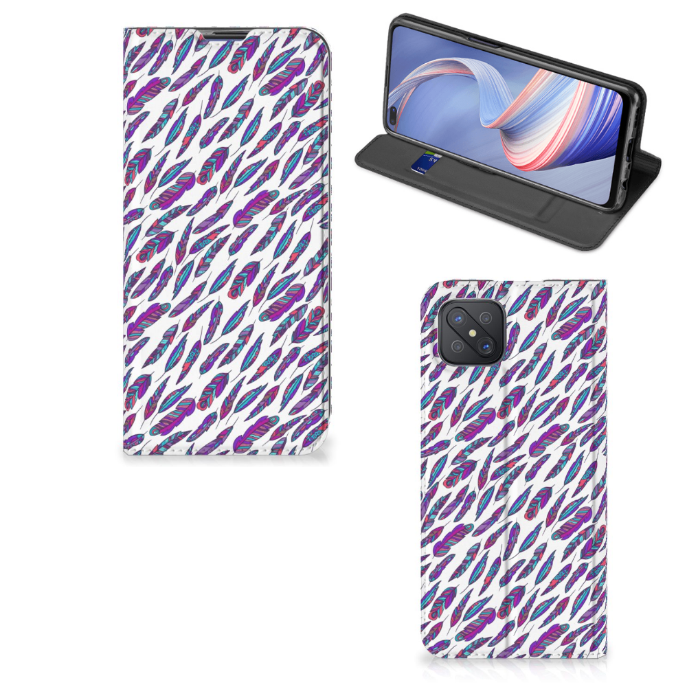 OPPO Reno4 Z 5G Hoesje met Magneet Feathers Color - B2C Telecom