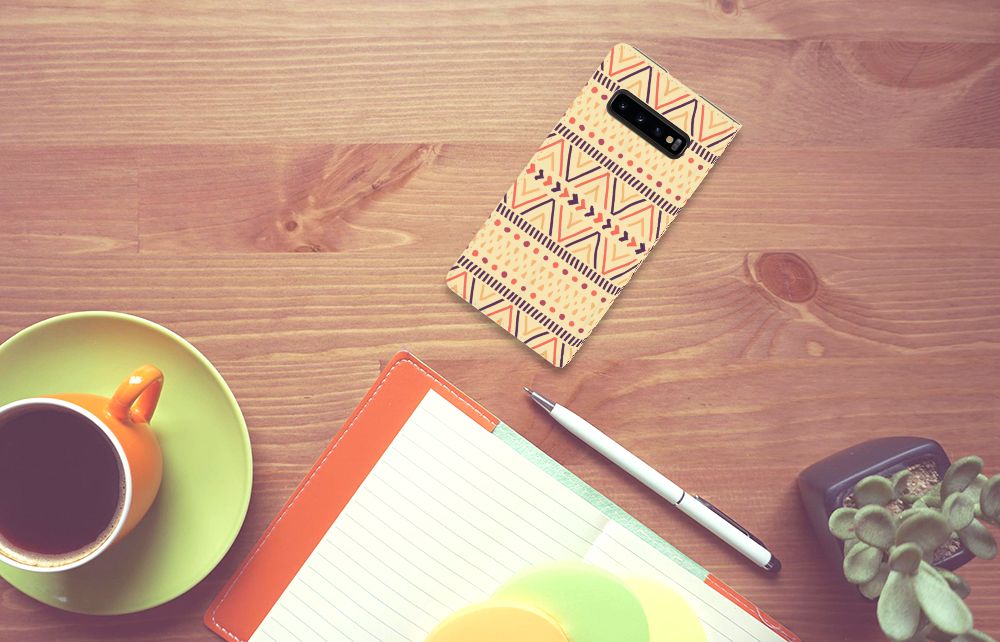 Samsung Galaxy S10 Plus Hoesje met Magneet Aztec Yellow