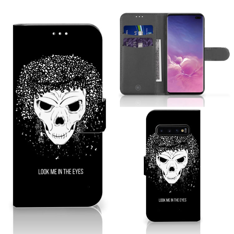 Telefoonhoesje met Naam Samsung Galaxy S10 Plus Skull Hair