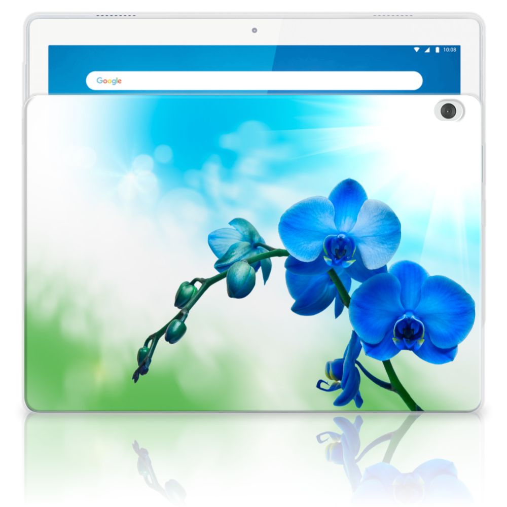 Lenovo Tab M10 Siliconen Hoesje Orchidee Blauw - Cadeau voor je Moeder