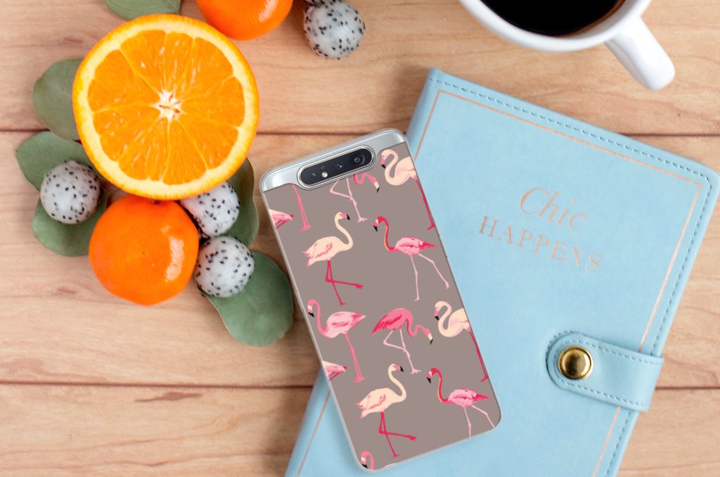 Samsung Galaxy A80 TPU Hoesje Flamingo