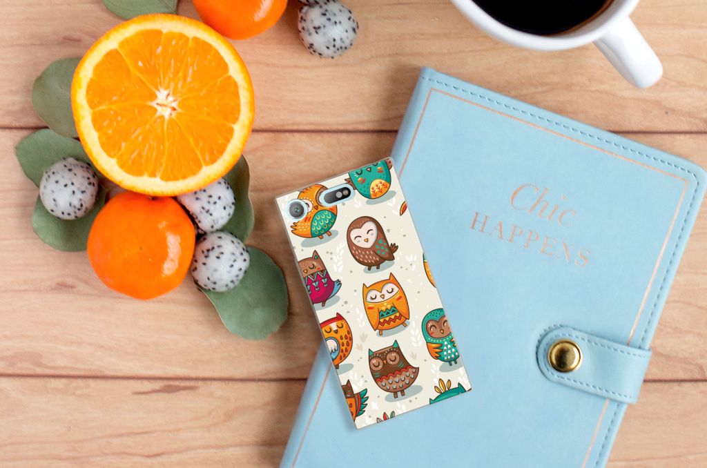 Sony Xperia XZ1 Compact TPU Hoesje Vrolijke Uilen