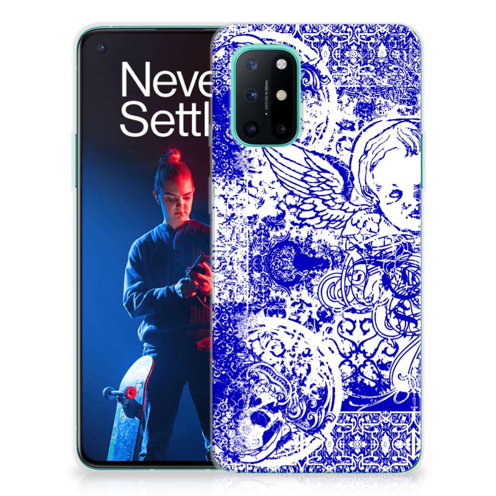 Silicone Back Case OnePlus 8T Angel Skull Blauw B2C Telecom