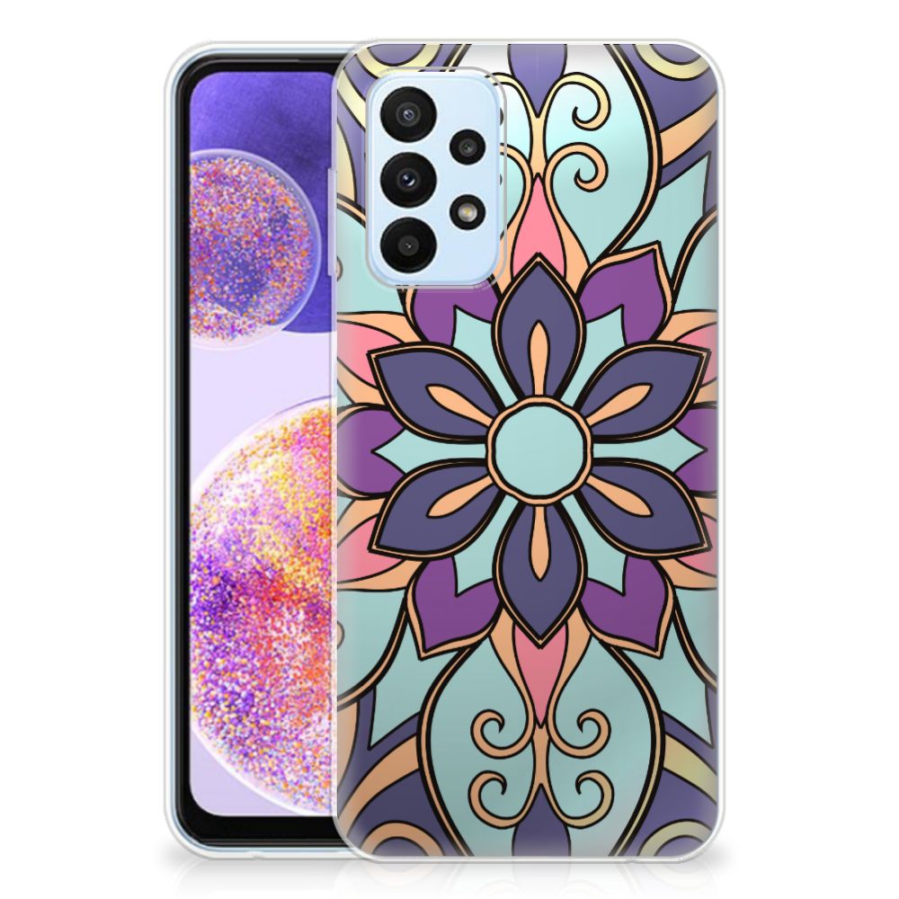 Samsung Galaxy A23 TPU Case Purple Flower