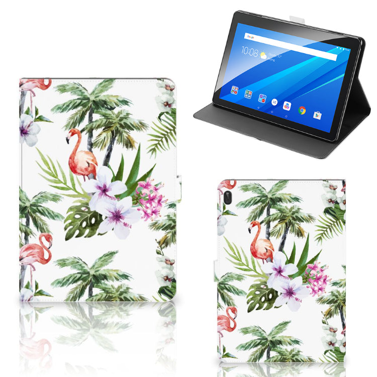 Lenovo Tab E10 Flip Case Flamingo Palms