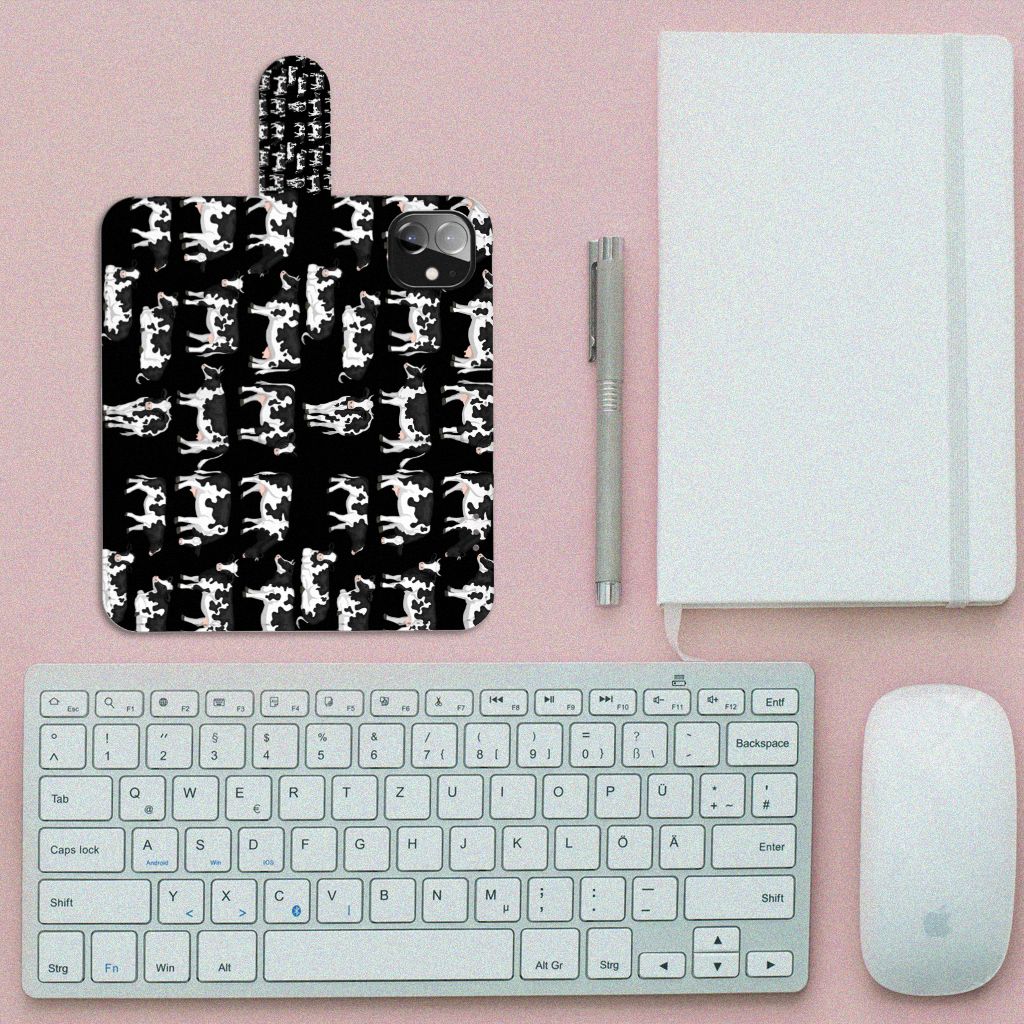 Apple iPhone 12 Mini Telefoonhoesje met Pasjes Koetjes