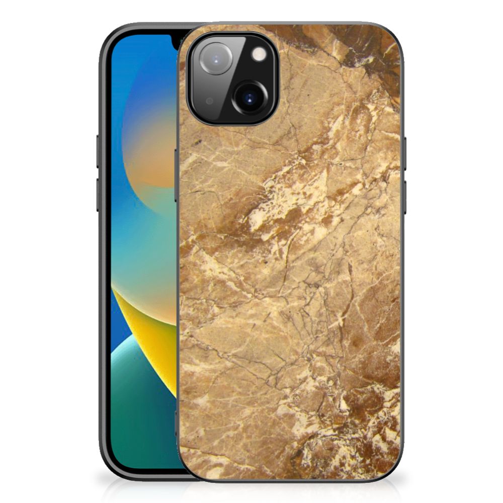 iPhone 14 Plus Marmeren Print Telefoonhoesje Marmer Creme