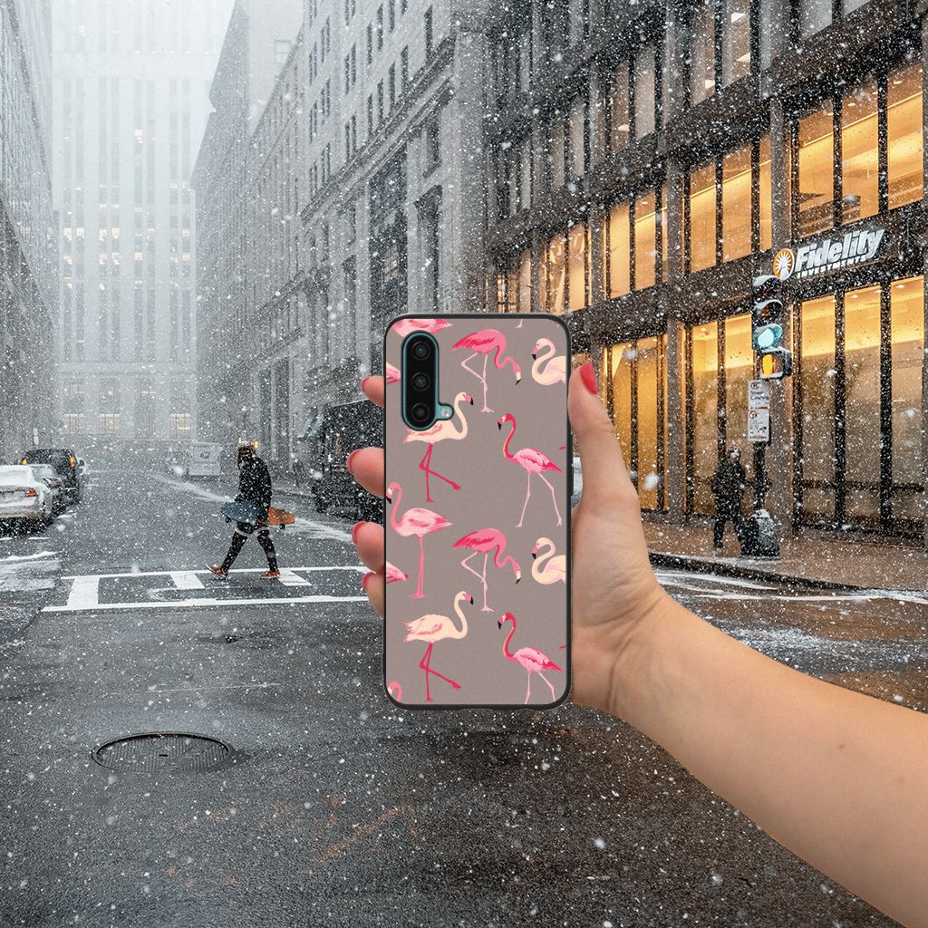 OnePlus Nord CE 5G Dierenprint Telefoonhoesje Flamingo B2C Telecom
