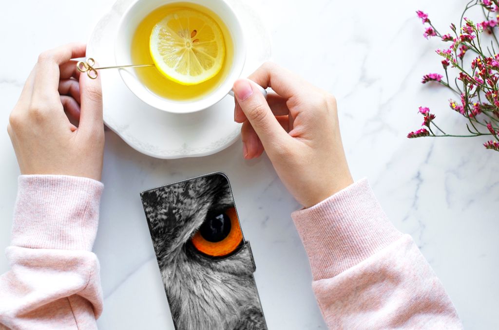 Alcatel 1S 2020 Telefoonhoesje met Pasjes Uil