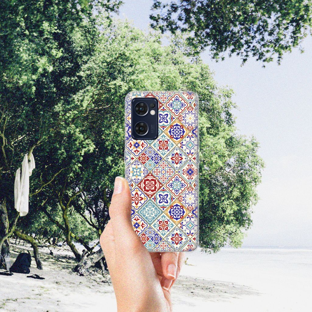 OPPO Reno 7 5G | Find X5 Lite TPU Siliconen Hoesje Tiles Color B2C Telecom
