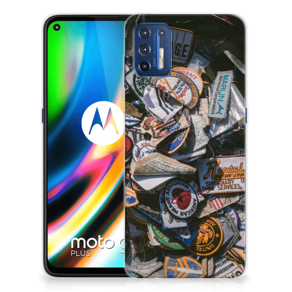 Motorola Moto G9 Plus Siliconen Hoesje met foto Badges