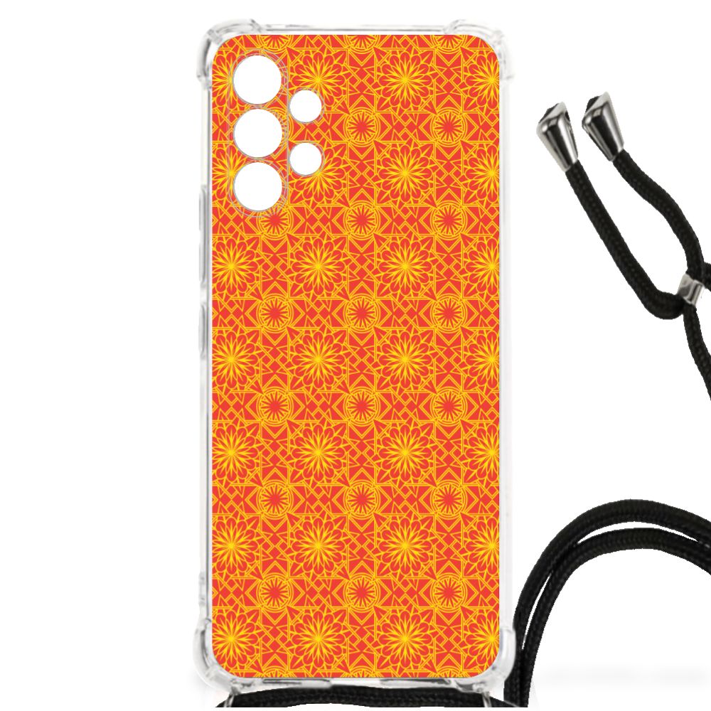 Samsung Galaxy A13 4G Doorzichtige Silicone Hoesje Batik Oranje