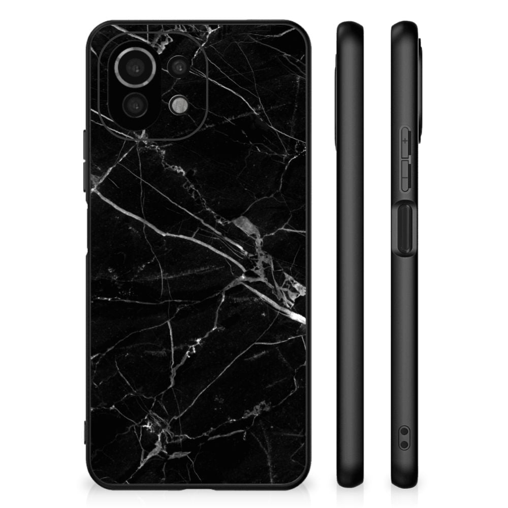 Xiaomi 11 Lite 5G NE | Mi 11 Lite Marmeren Print Telefoonhoesje Marmer Zwart - Origineel Cadeau Vader B2C Telecom