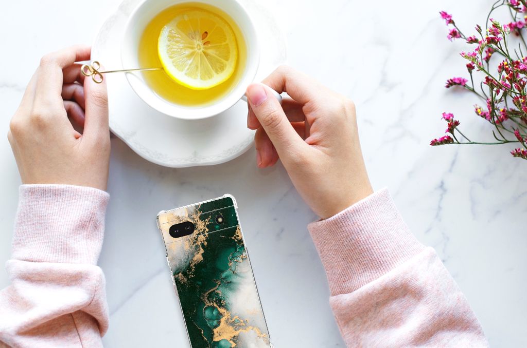 Anti-Shock Hoesje voor Google Pixel 6A Marmer Groen B2C Telecom