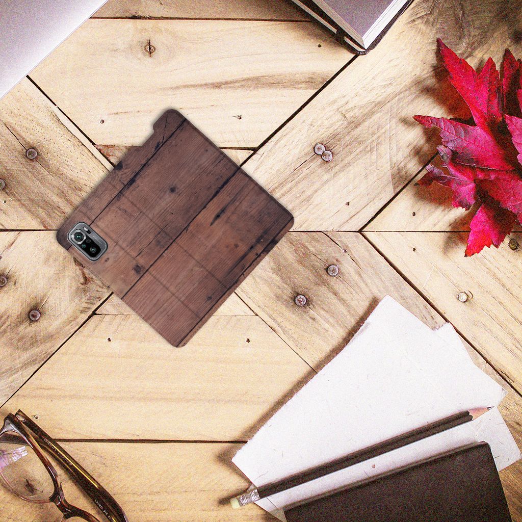 Xiaomi Redmi Note 10/10T 5G | Poco M3 Pro Book Wallet Case Old Wood - B2C Telecom