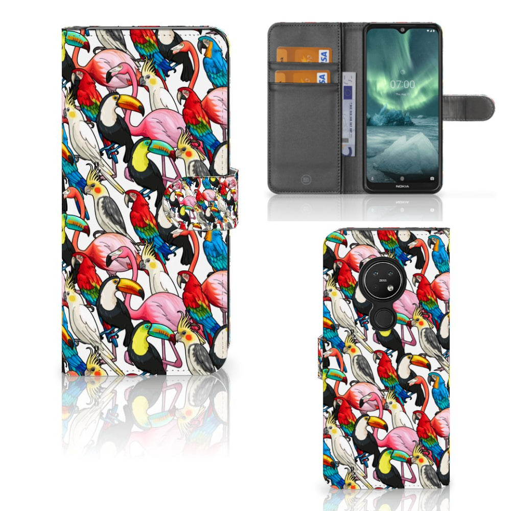 Nokia 7.2 | Nokia 6.2 Telefoonhoesje met Pasjes Birds