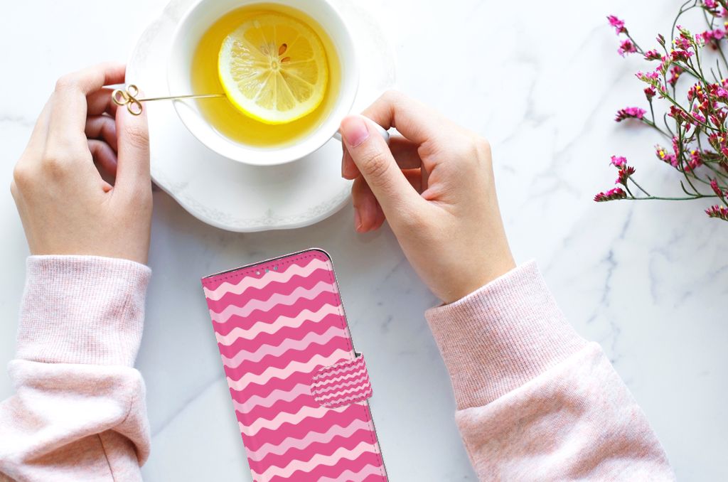 OPPO Reno4 Z Telefoon Hoesje Waves Pink