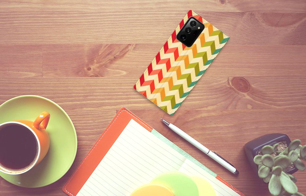 Samsung Galaxy Note 20 Ultra Hoesje met Magneet Zigzag Multi Color - B2C Telecom
