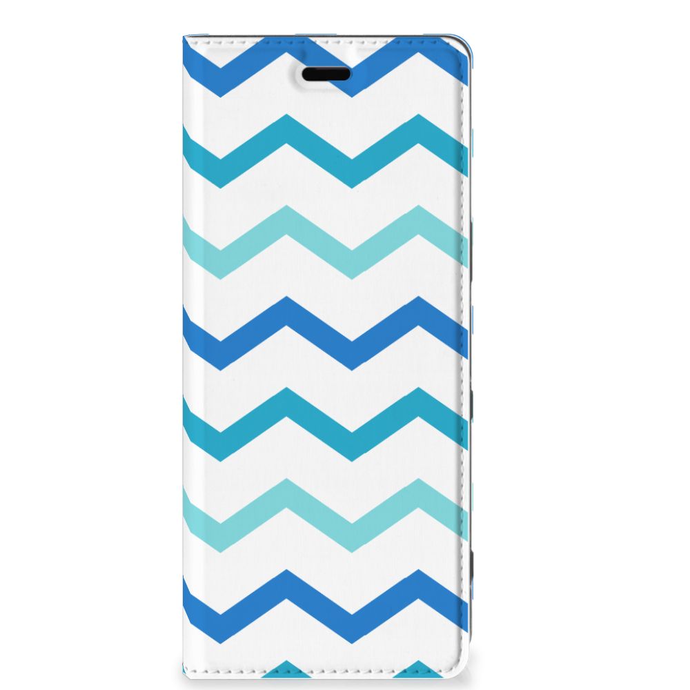 Sony Xperia 5 Hoesje met Magneet Zigzag Blauw - B2C Telecom