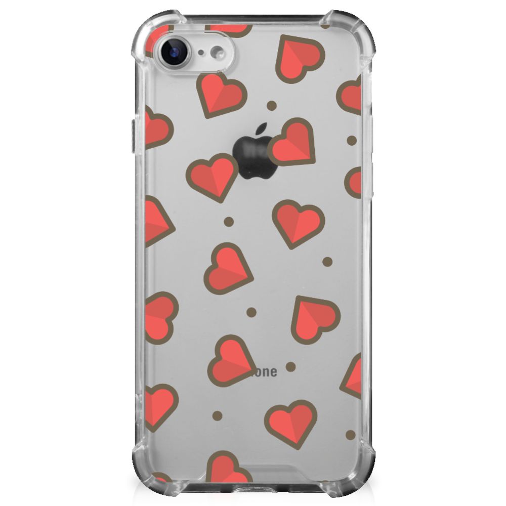iPhone SE 2022/2020 | iPhone 8/7 Doorzichtige Silicone Hoesje Hearts