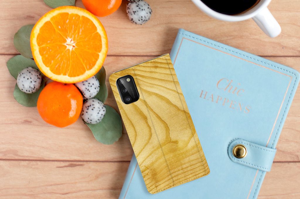 Samsung Galaxy A41 Book Wallet Case Licht Hout