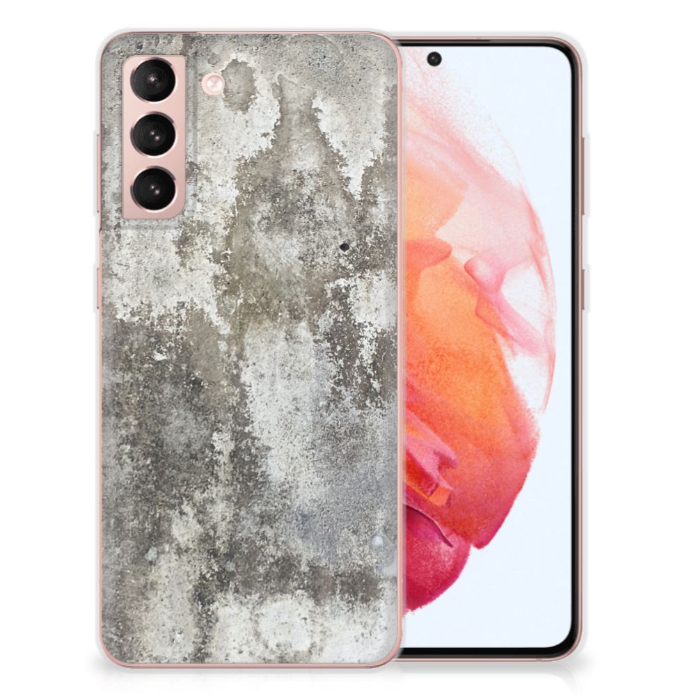Samsung Galaxy S21 TPU Siliconen Hoesje Beton Print B2C Telecom