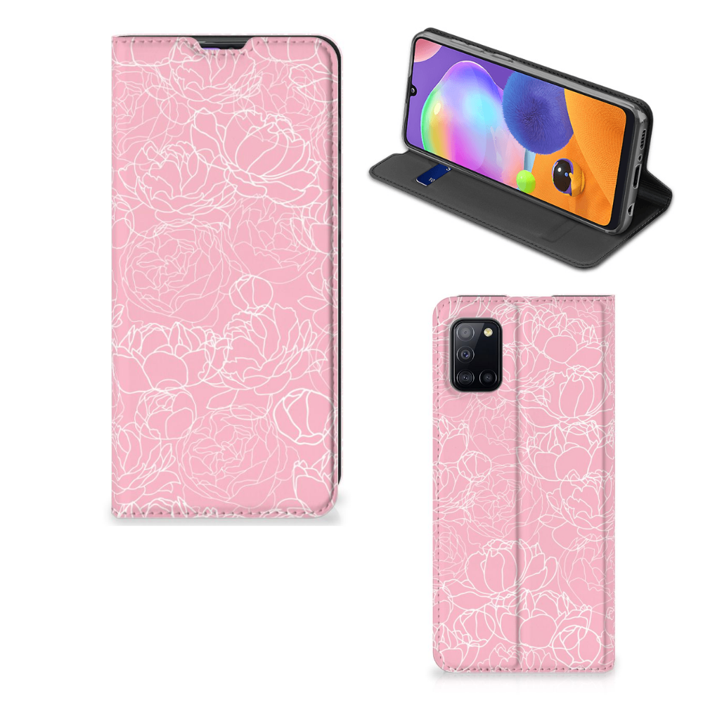 Samsung Galaxy A31 Smart Cover White Flowers - B2C Telecom