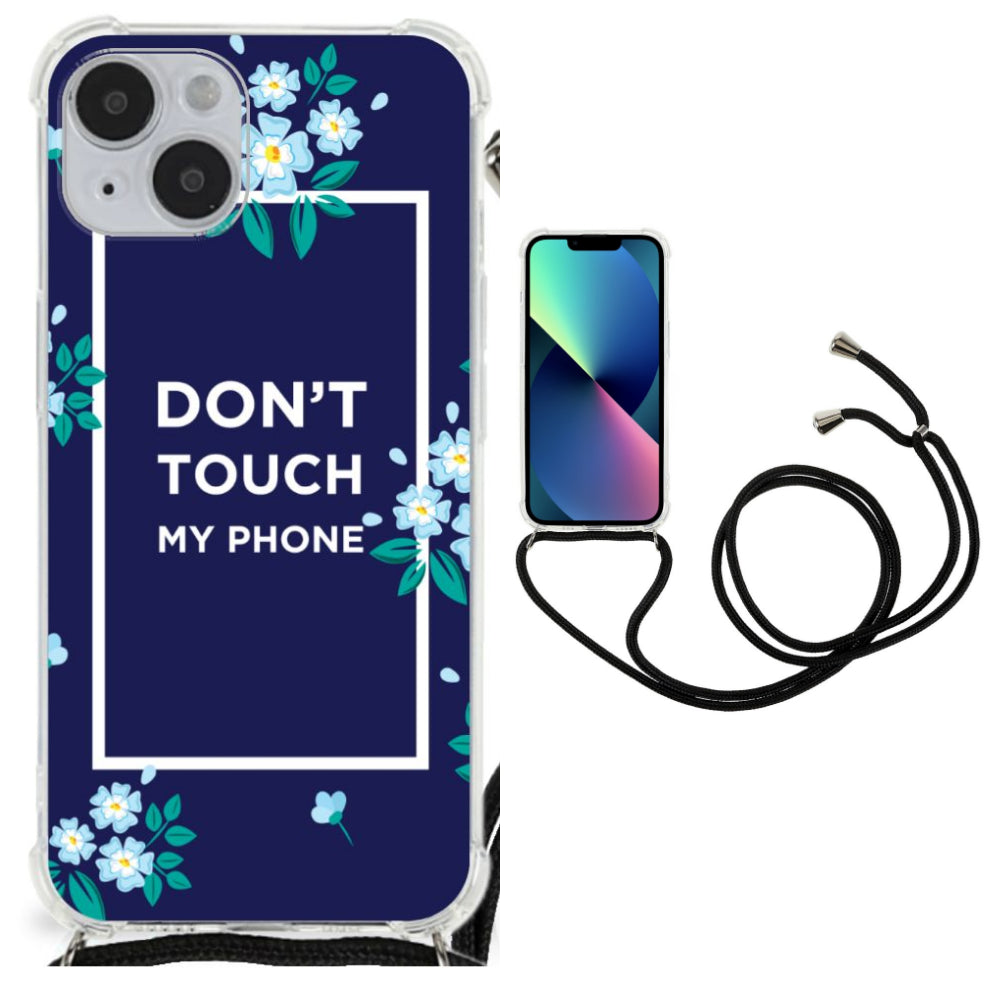 iPhone 14 Plus Anti Shock Case Flowers Blue DTMP
