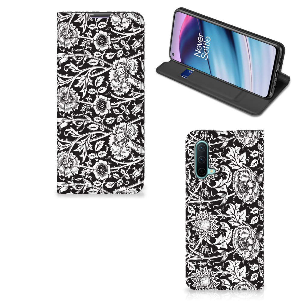OnePlus Nord CE 5G Smart Cover Black Flowers - B2C Telecom