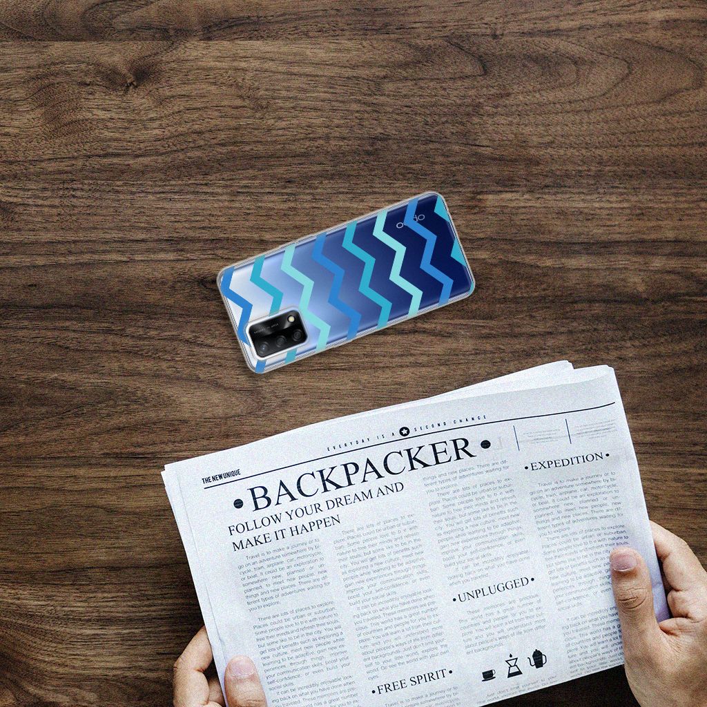OPPO A74 4G TPU bumper Zigzag Blauw B2C Telecom