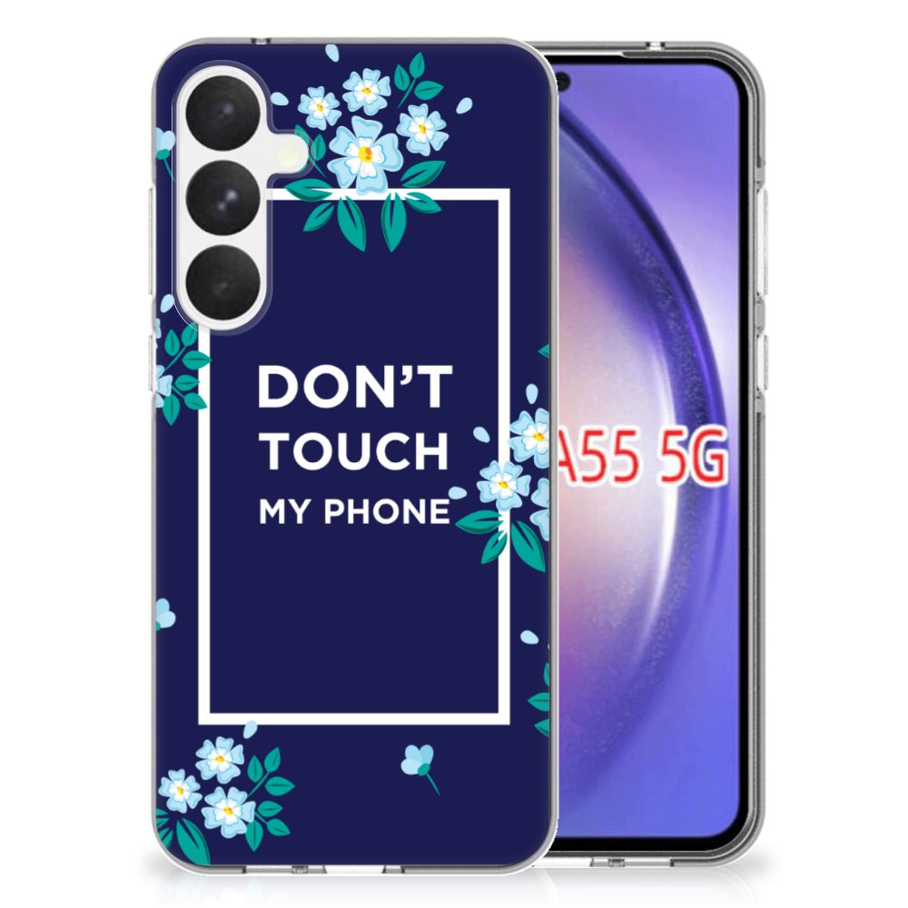 Samsung Galaxy A55 Silicone-hoesje Flowers Blue DTMP