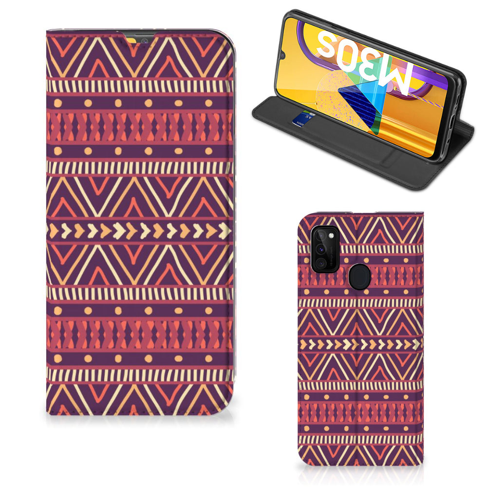Samsung Galaxy M30s | M21 Hoesje met Magneet Aztec Paars