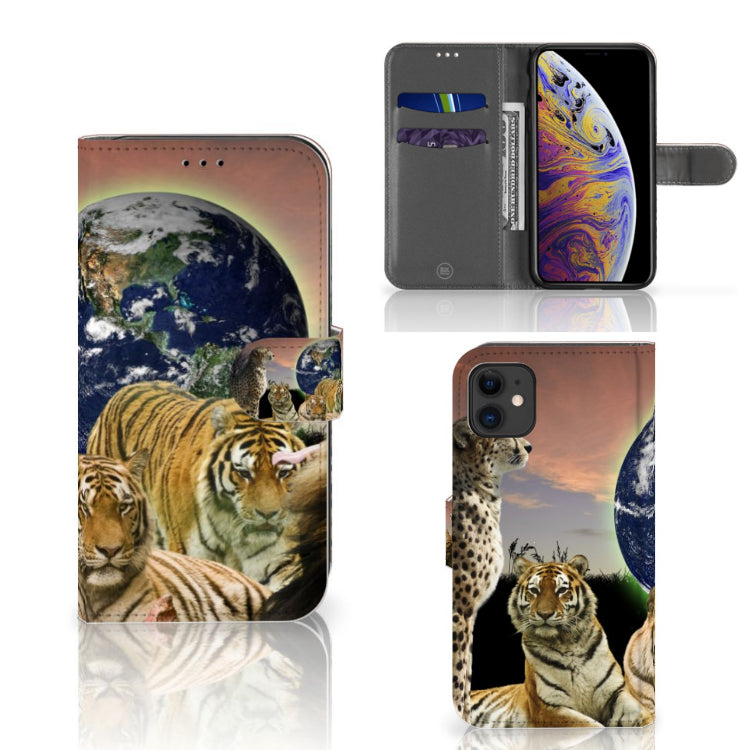 Apple iPhone 11 Telefoonhoesje met Pasjes Roofdieren