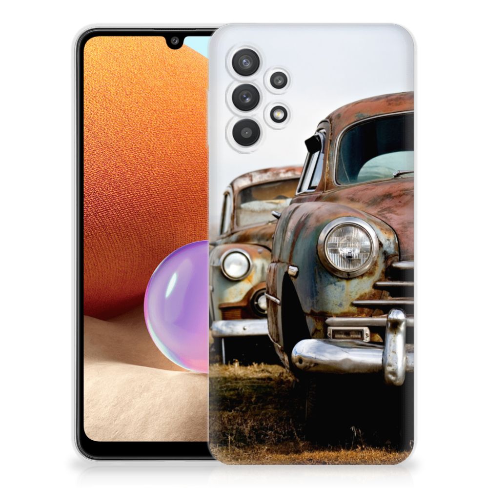 Samsung Galaxy A32 4G | A32 5G Enterprise Editie Siliconen Hoesje met foto Vintage Auto