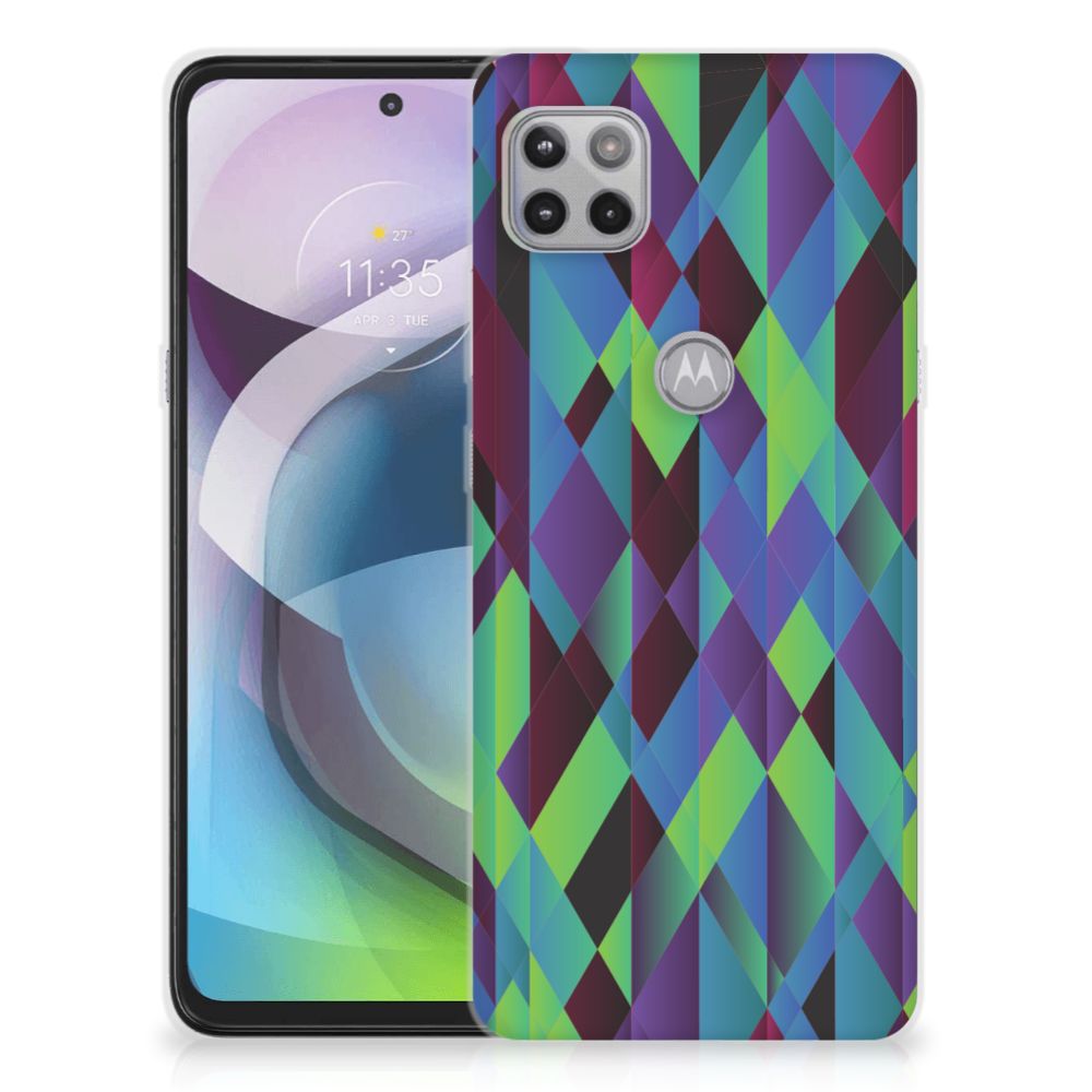 Motorola Moto G 5G TPU Hoesje Abstract Green Blue
