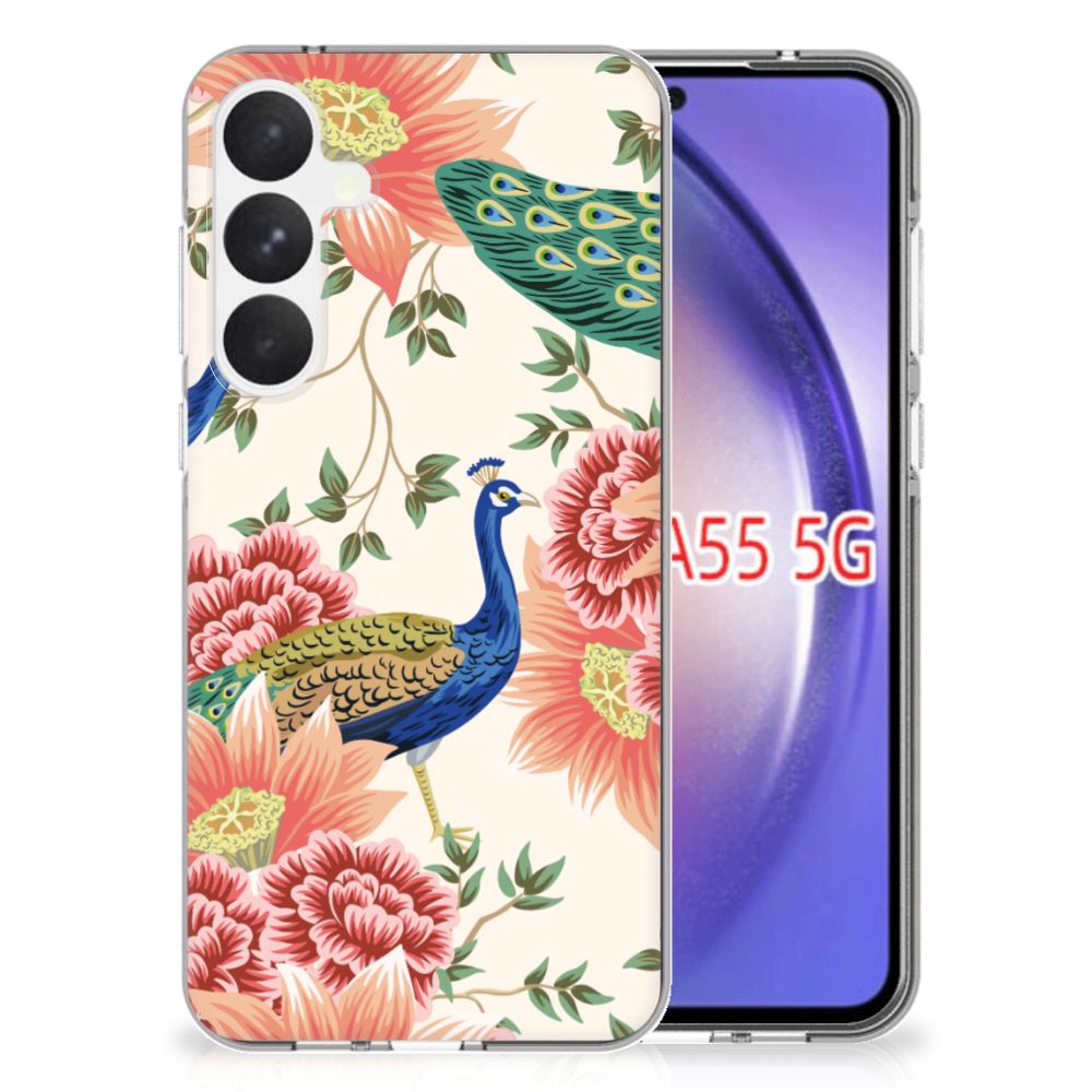 TPU Hoesje voor Samsung Galaxy A55 Pink Peacock