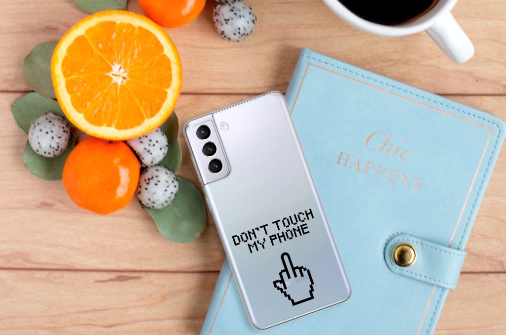 Samsung Galaxy S21 Plus Silicone-hoesje Finger Don't Touch My Phone B2C Telecom