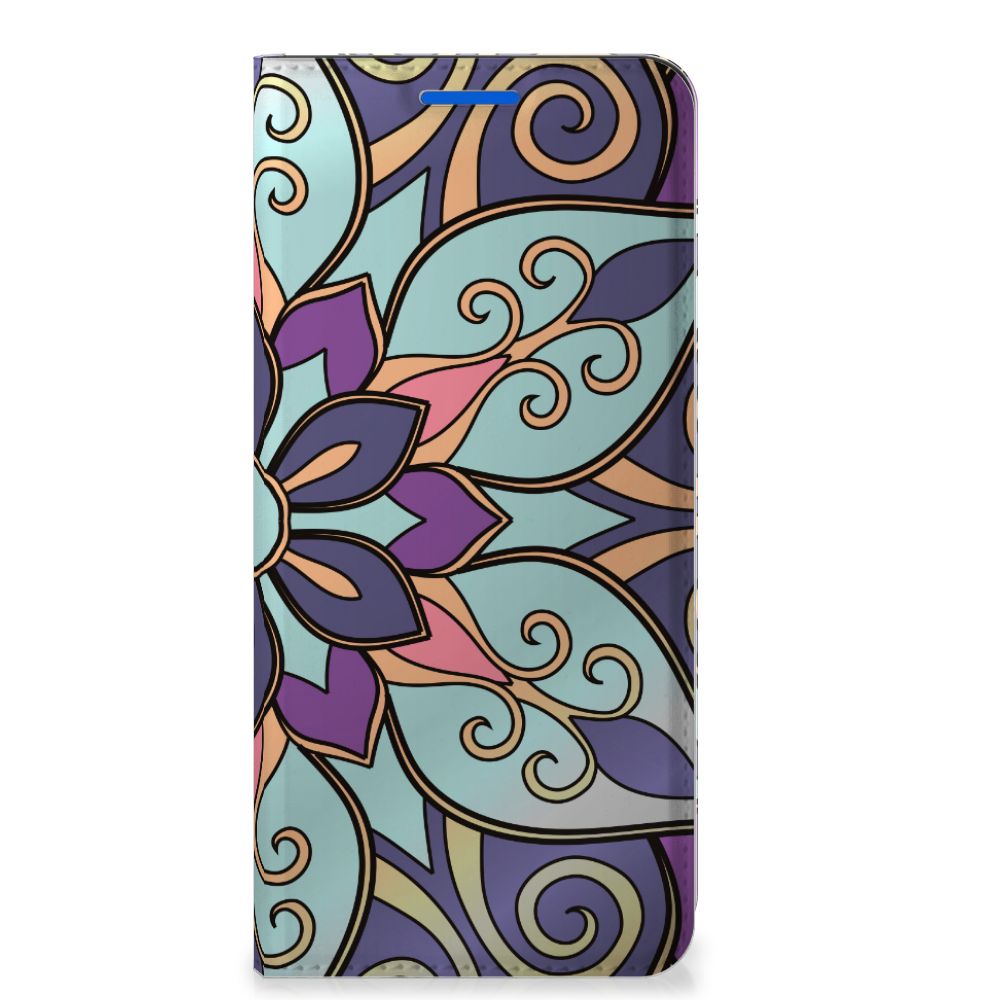 OPPO Reno6 5G Smart Cover Purple Flower - B2C Telecom