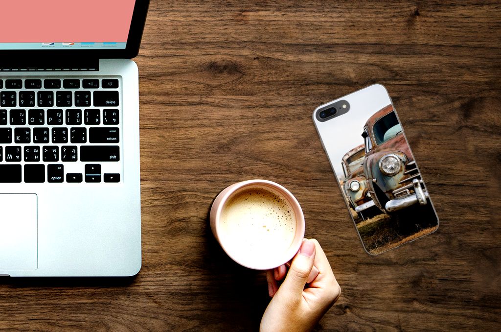 Apple iPhone 7 Plus | 8 Plus Siliconen Hoesje met foto Vintage Auto