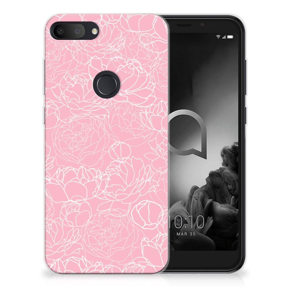 Alcatel 1S (2019) TPU Case White Flowers