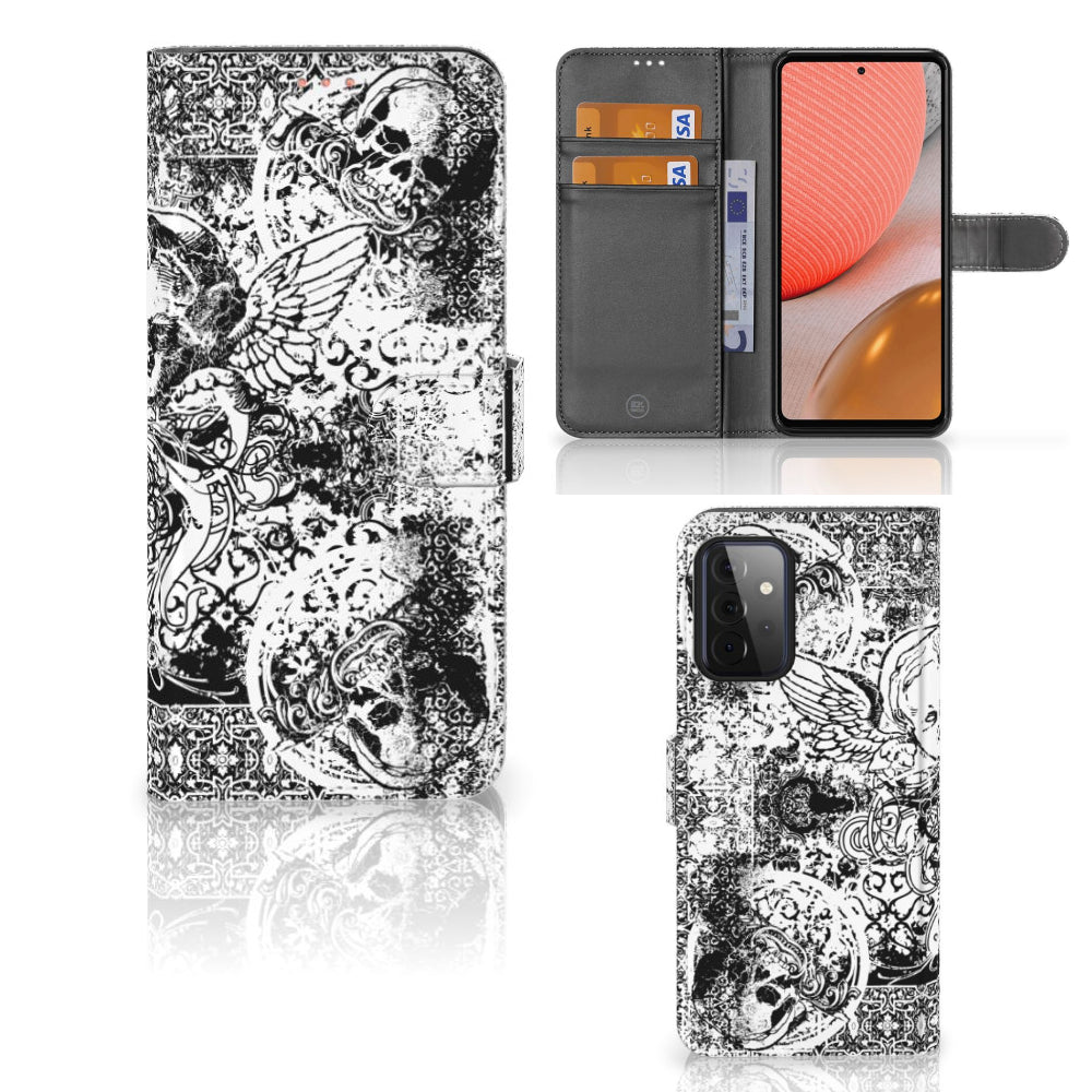 Telefoonhoesje met Naam Samsung Galaxy A72 Skulls Angel