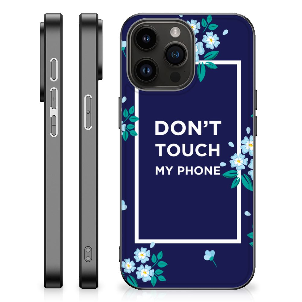 iPhone 15 Pro Max Telefoon Hoesje Flowers Blue DTMP