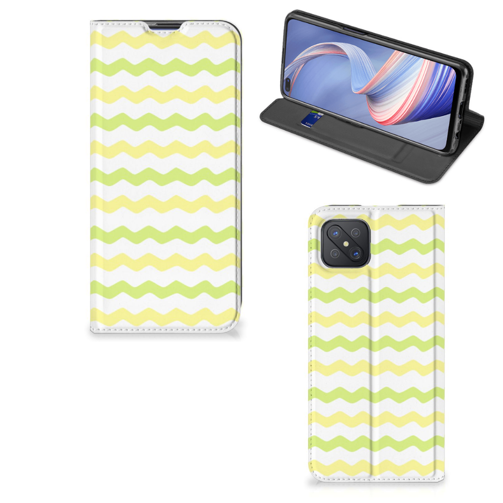 OPPO Reno4 Z 5G Hoesje met Magneet Waves Yellow - B2C Telecom