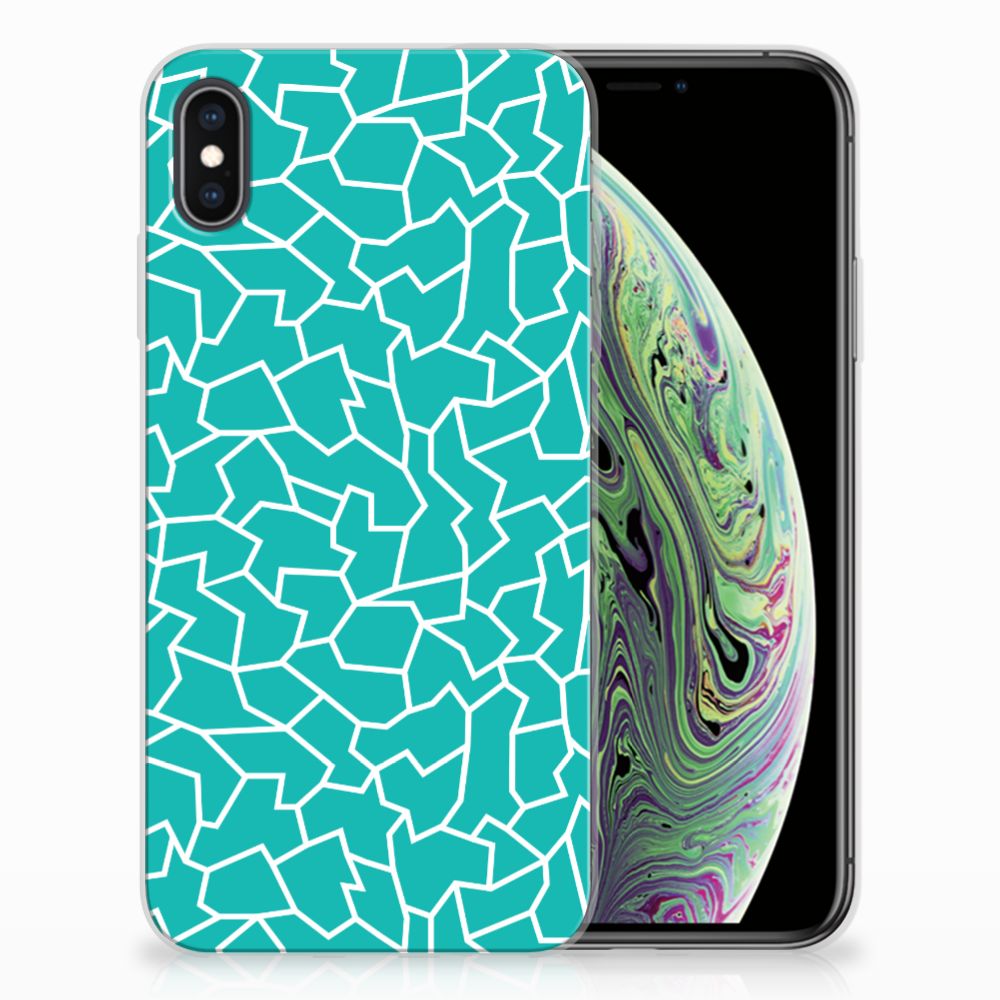 Apple iPhone Xs Max Hoesje maken Cracks Blue