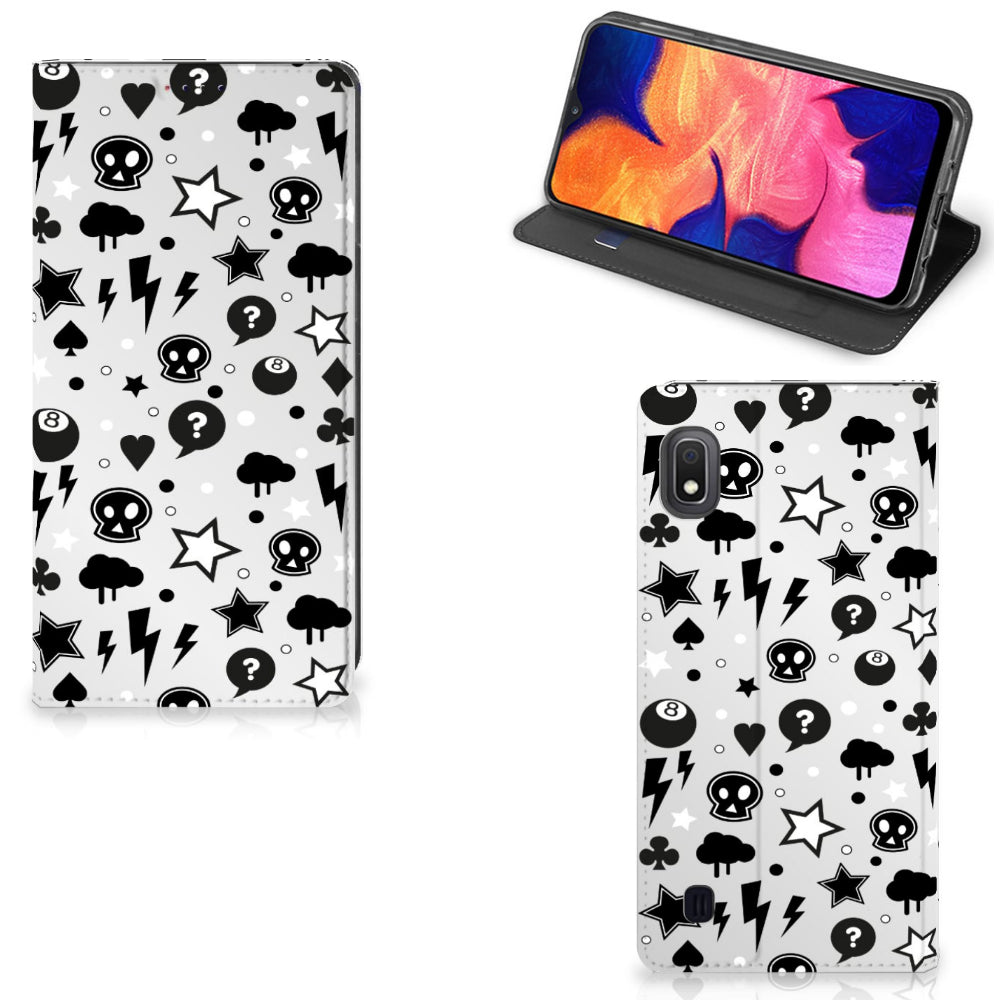 Mobiel BookCase Samsung Galaxy A10 Silver Punk