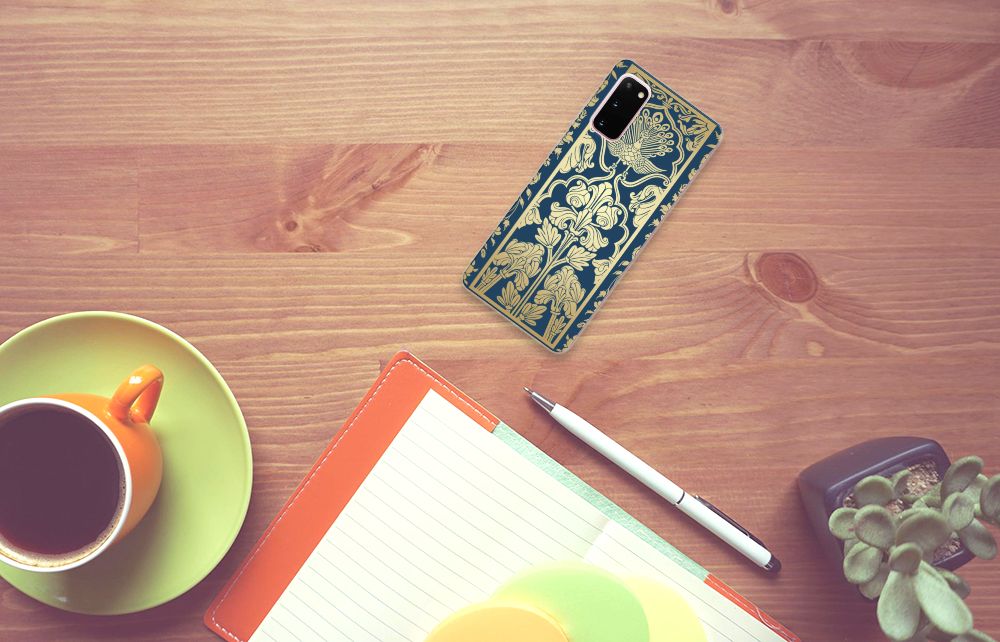 Samsung Galaxy S20 TPU Case Beige Flowers