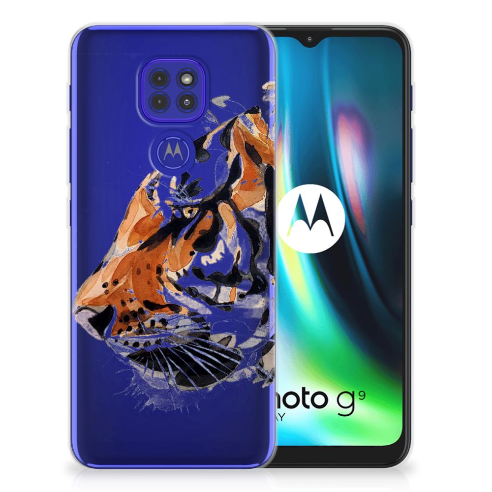 Hoesje maken Motorola Moto G9 Play | E7 Plus Watercolor Tiger B2C Telecom