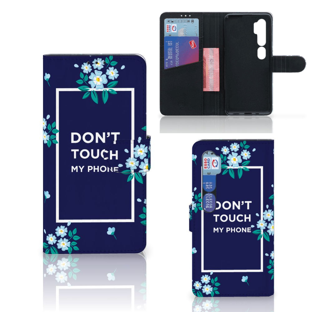 Xiaomi Mi Note 10 Pro Portemonnee Hoesje Flowers Blue DTMP