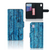 Wood Blue Hoesje Alcatel 1B (2020) Boekhoesje Met Kaartvakken Blauw Kunstleer TPU | Book Case
