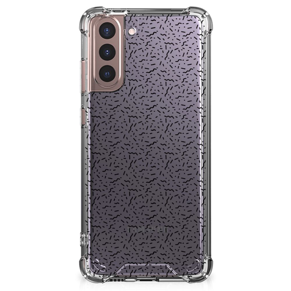 Samsung Galaxy S21 Plus Doorzichtige Silicone Hoesje Stripes Dots B2C Telecom